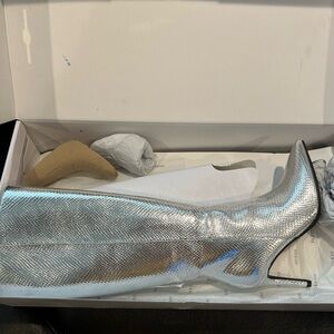 Guess Silver Heeled Boots with Stiletto Style
